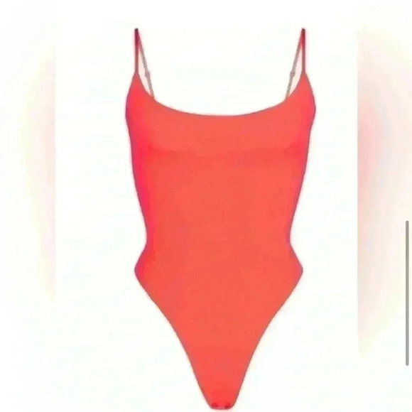 NWT SKIMS- Fits Everybody Nectarine Bodysuit Sz XL- Rare & Sold out Neon - Picture 1 of 7